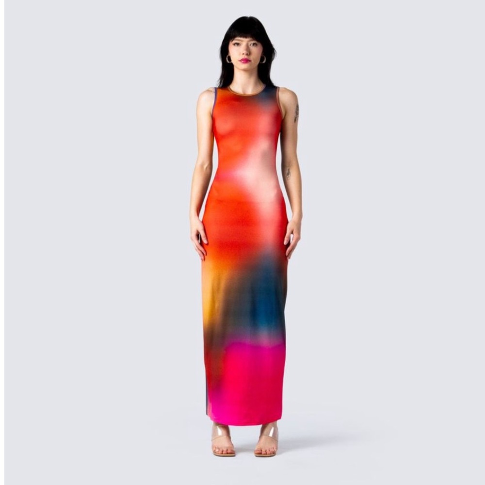 Multi Print Maxi Dress